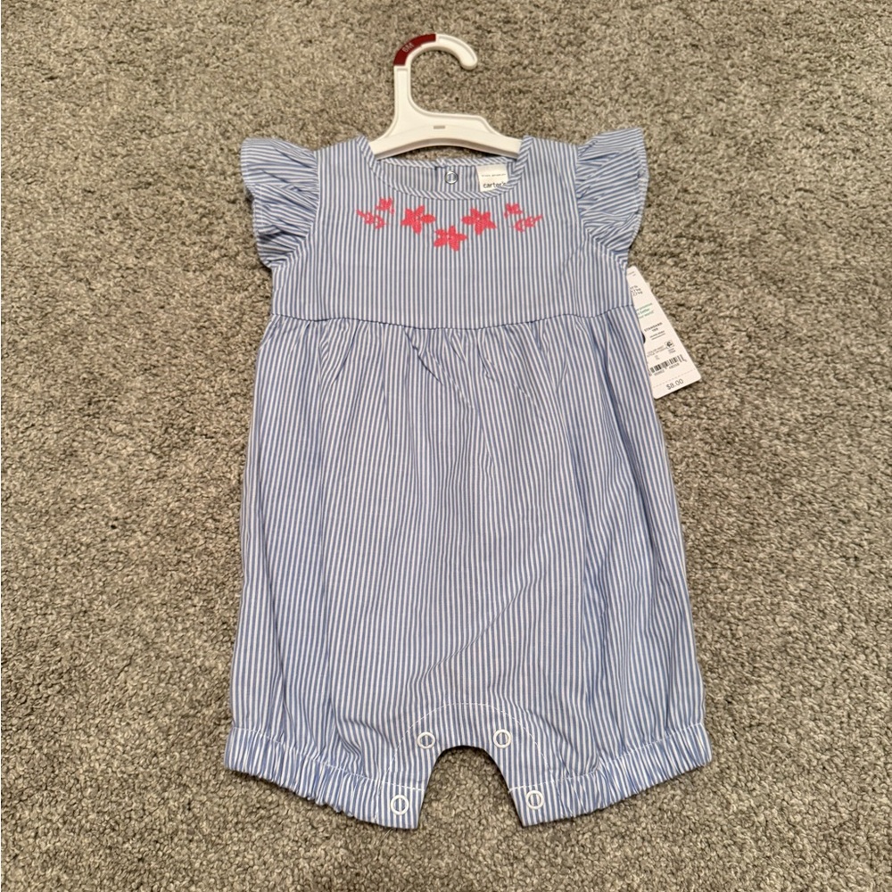 Carter's Blue and Pink Striped Bodysuit